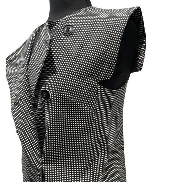 pearl by Lela Rose Sleeveless Checked Double Breasted Sheath Dress Sz 6 - Picture 5 of 15